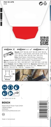 Bosch PRO PAI 65 APB multiverktygsblad 65×55 mm.