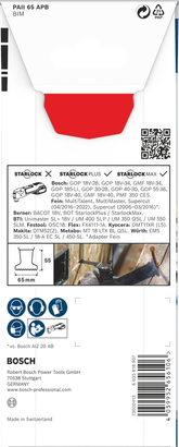 Bosch PRO PAI 65 APB multiverktygsblad 65×55 mm.