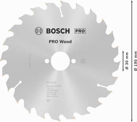 Bosch PRO Trä cirkelsågklinga 190 mm T24.