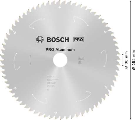 Bosch PRO aluminium sladdlös cirkelsågklinga 254 mm.