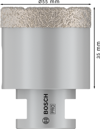 Bosch PRO keramisk torrkärnskärare 55 mm för kakelborrning.