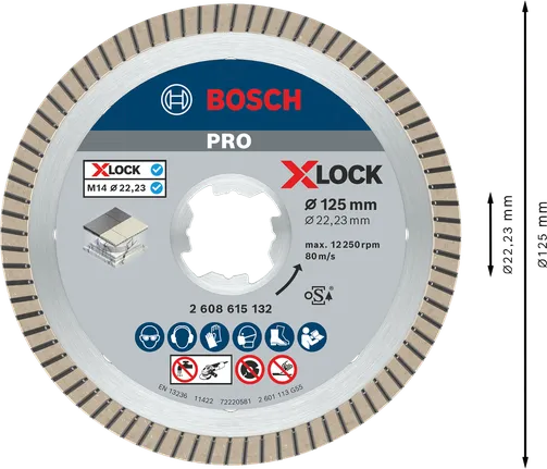 Bosch PRO Ceramic X-Lock diamantskiva 125 mm för kakelkapning.