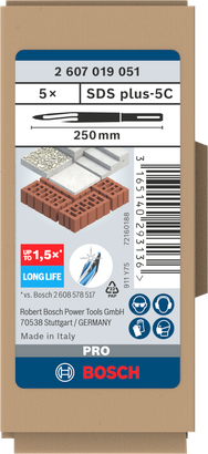 Bosch SDS plus-5C 250 mm spetsmejselset.