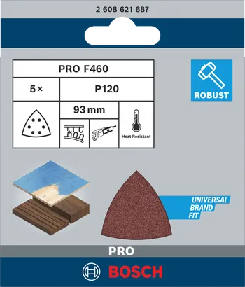 Bosch PRO F460 slippapper 93×93 mm.