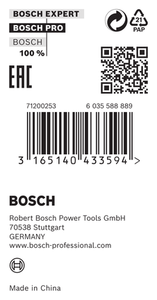 Bosch reduktionsring 20 x 1,2 x 10 mm.