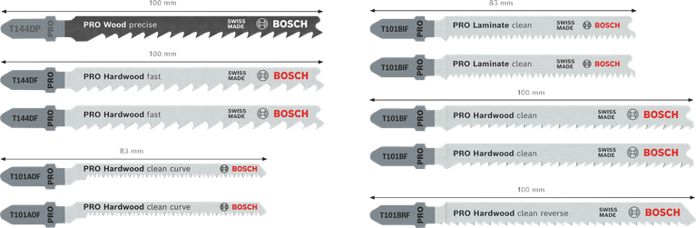 Bosch PRO sticksågbladssats för trä och laminat, 10 delar.
