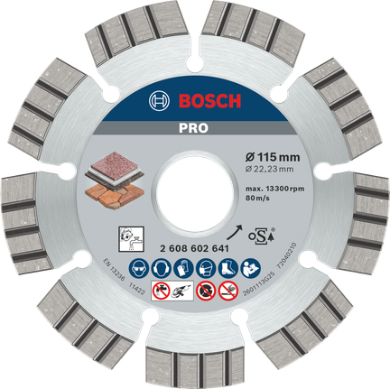 Bosch PRO Stone diamantskiva för stenkapning, 115 mm.