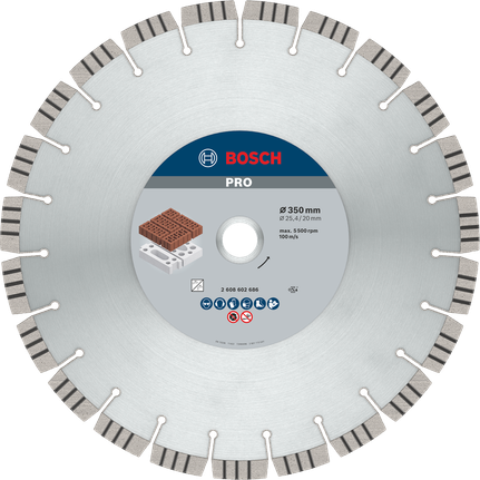Bosch PRO slipskiva med diamant 350 mm för tegelsågning.