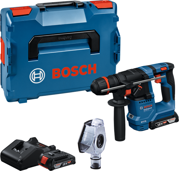 Bosch GBH 18V-18 X sladdlös borrhammare med väska.