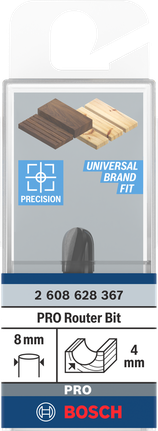 Bosch PRO fräskärnlåda 4 mm R 8 mm skaft.
