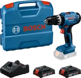 Bosch GSB 18V-25 sladdlös borrmaskin med väska och batterier.