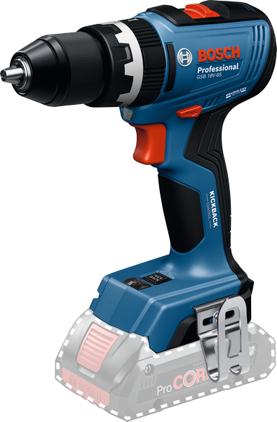 Bosch GSB 18V-65 sladdlös borrmaskin, kastkontroll.