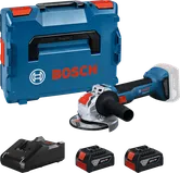 Bosch GWX 18V-8 vinkelslipset med batterier och väska.