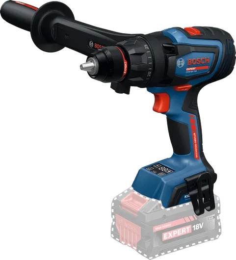 Bosch EXSR18V-150 sladdlös borrmaskin/skruvdragare med sidohandtag.