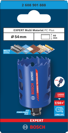 Bosch 54 mm hålsåg för flera material.