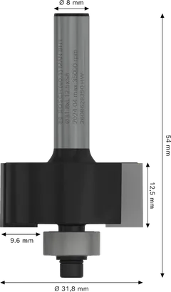 Bosch PRO-fräsfals 9,6 mm skaft 8 mm.
