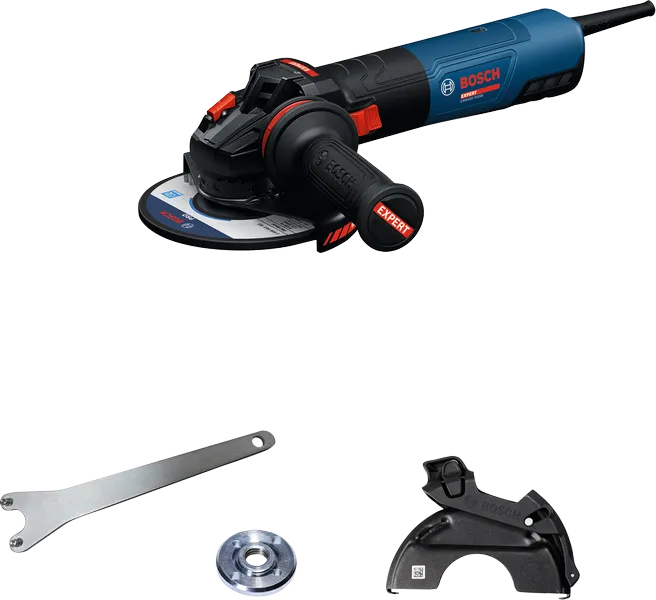 Bosch EXWS20-150SB vinkelslip med tillbehör.