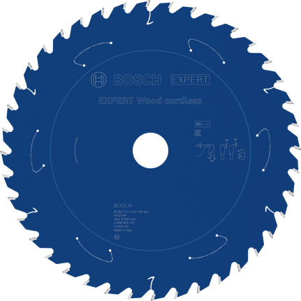 Bosch EXPERT Wood sladdlös cirkelsågklinga, 254 mm 40T.