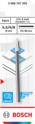 Bosch CYL-9 mjuka keramiska borrset 5,5/6/8 mm 3 delar.