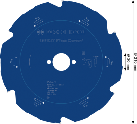 Bosch EXPERT fibercement cirkelsågklinga, 210 mm.