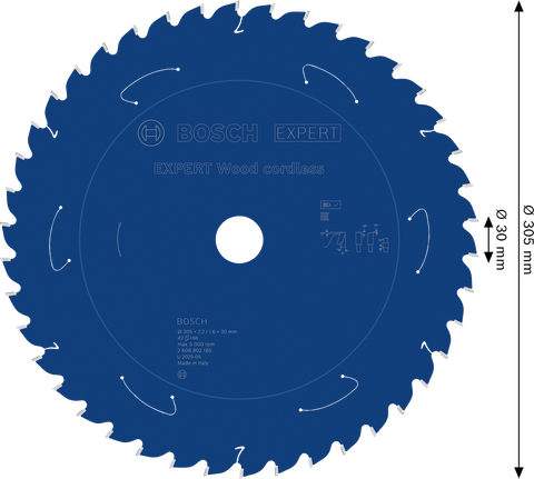 Bosch EXPERT Wood sladdlös cirkelsågklinga, 305 mm.