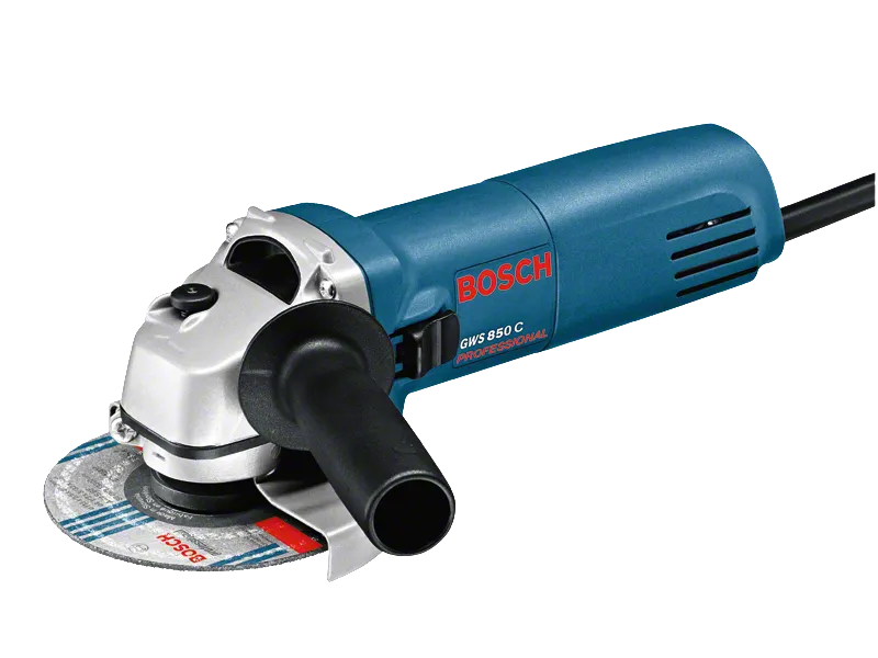 Bosch GWS 850 C vinkelslip med sidohandtag.