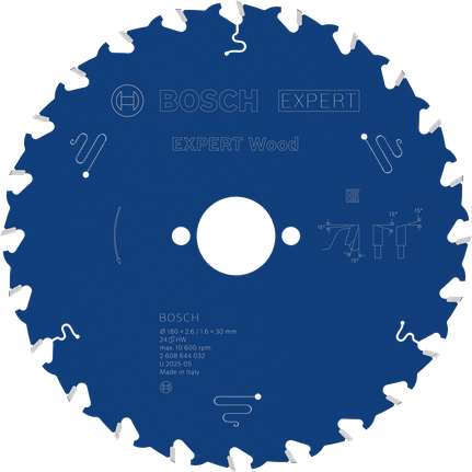 Bosch EXPERT Trä cirkelsågklinga, 180 mm 24T.