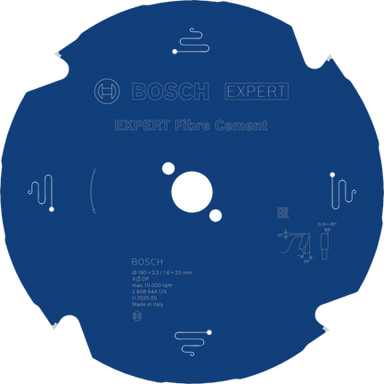 Bosch EXPERT fibercement cirkelsågklinga, 190 mm.