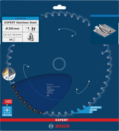 Bosch EXPERT cirkelsågblad i rostfritt stål 255×2,5×25,4 mm.