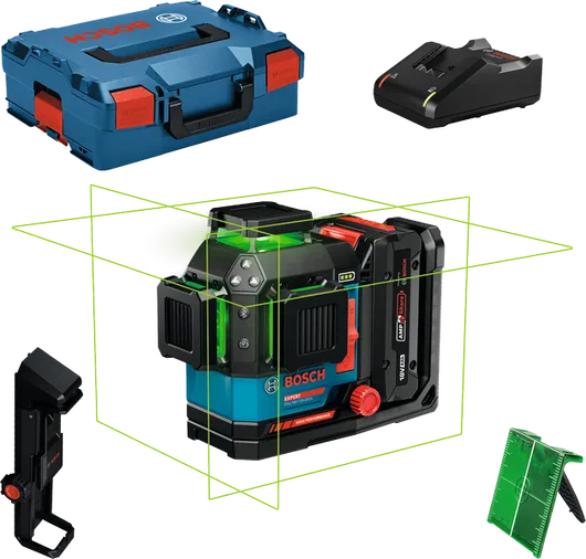 Bosch EXLL18V-120-33CG lasernivelleringsverktyg med väska.