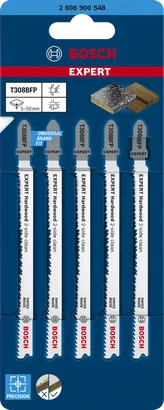 Bosch EXPERT T308BFP sticksågblad för hårdträ, 2-sidig rengöring, 5-pack.
