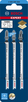 Bosch EXPERT Wood sticksågblad för dubbelsidig rengöring T308BO, 3-pack.
