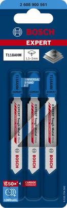 Bosch EXPERT Tough Metal T118AHM sticksågblad i hårdmetall.