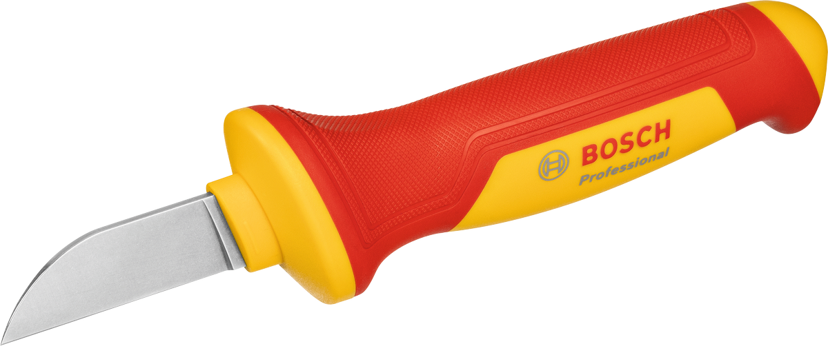 Bosch VDE-kabelkniv med ergonomiskt rödgult handtag.