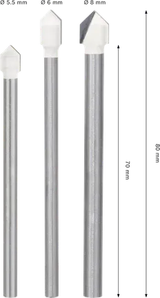 Bosch CYL-9 mjuka keramiska borrset, 3 delar.