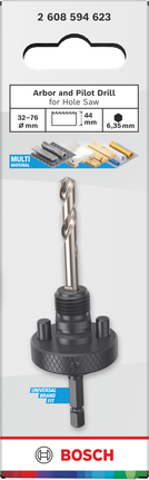 Bosch axel och centreringsborr för hålsåg, 44 mm arbetslängd.