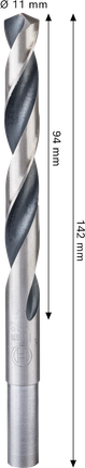 Bosch Metall HSS-spiralborr 11 mm CYL reducerat skaft.