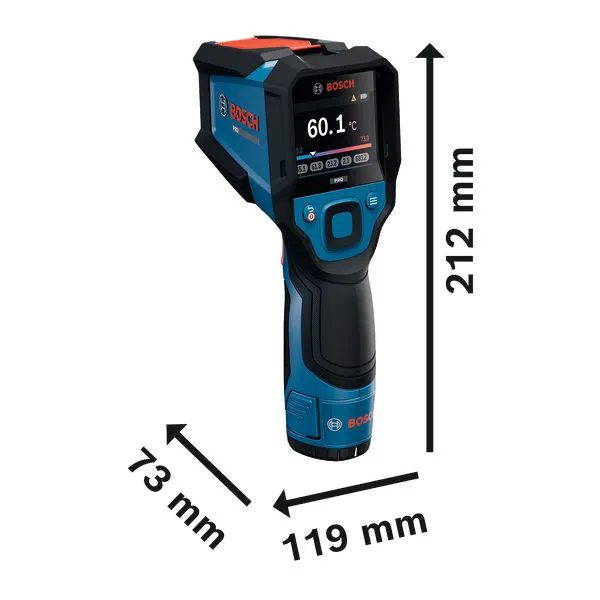 Bosch GIS12V-700-14 termodektor med mått.