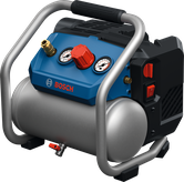 Bosch GKO18V-51 luftkompressor med kontrollmätare.
