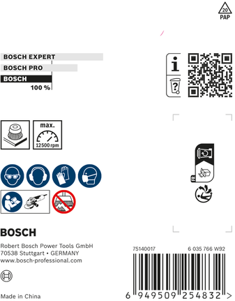 Bosch Metal Clean Cup Brush 75 x 0,3 mm för vinkelslipmaskiner.