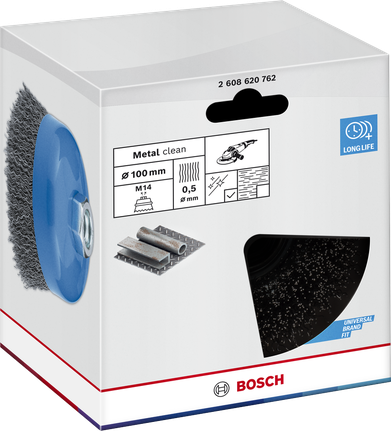 Bosch Metal Clean koppborste 100 mm för vinkelslipmaskiner.