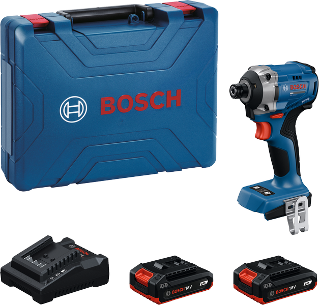 Bosch GDR 18V-215 sladdlös slagskruvdragarset med väska.