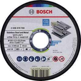 Bosch kapskiva i rostfritt stål och metall 115 mm.