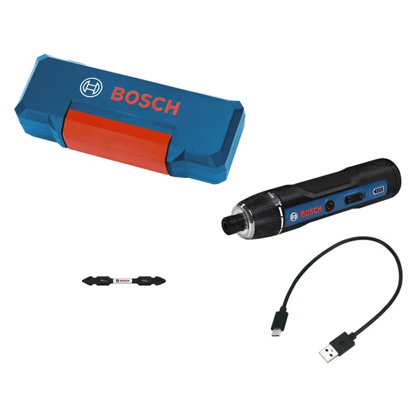 Bosch Go sladdlös skruvmejselsats med USB-kabel.