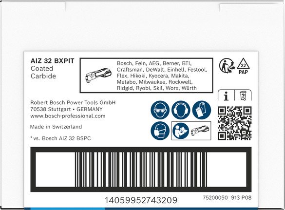 Bosch EXPERT AIZ 32 BXPIT WoodMax instickssågblad i hårdmetall.