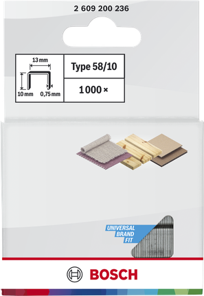Bosch fintrådsklammer typ 58/10 för universell passform.