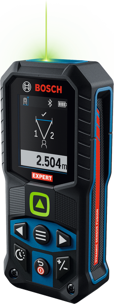 Bosch EXLM100-39CG lasermätare med digital display.
