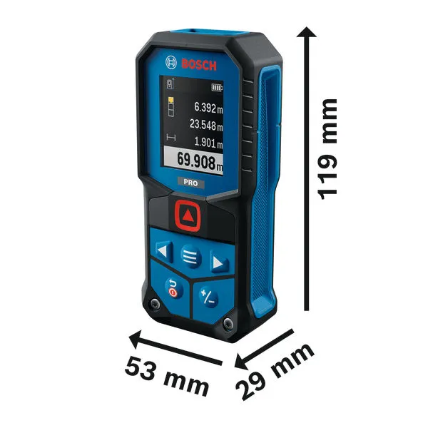 Bosch GLM70-32 lasermätare, 119 x 53 x 29 mm.