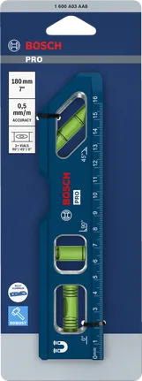 Bosch PRO Billet Torpedovattenpass 180 mm med linjal.