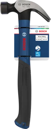 Bosch klohammare 16 oz böjd med kolstålshuvud.